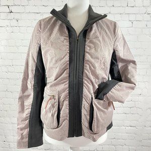 GEMELLI Italy Women's Zip-Up Bomber Jacket Coat Pockets Lavender Black Sz 8